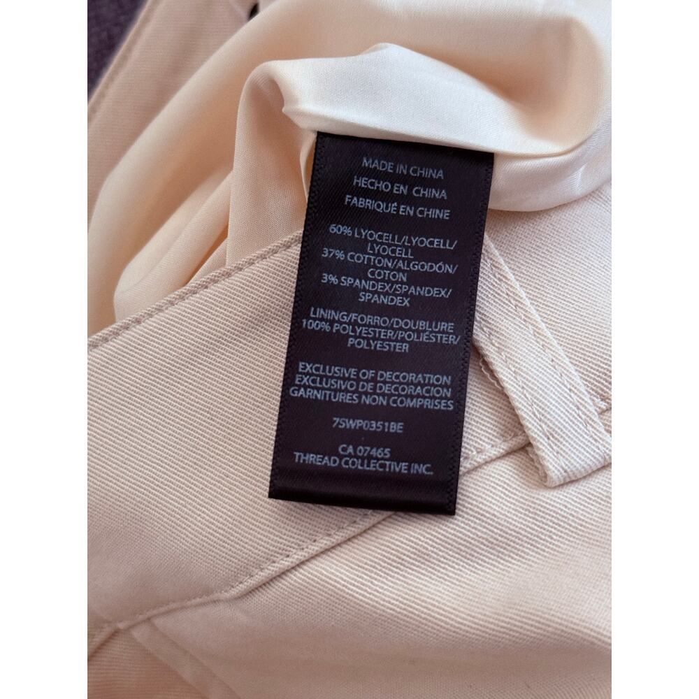 BEBE new Natural Waist Zipper Detail beige cream mini bootcut pants trousers - Picture 8 of 11